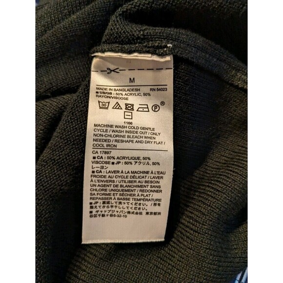 Banana republic black viscose blend long open front cardigan W pockets Sz M N49 - Picture 6 of 6